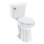 Elongated Two-Piece Toilet with Soft Close Seat - 1.28 GPF Siphonic Flush ADA Universal Height Cotton White