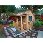 Little Squirt 6x6 ft Cedar Wooden Playhouse for Kids, Outdoor Backyard Playhouse with Dutch Door, Screened Windows & Floor Included