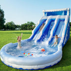 24.5FT Inflatable Water Slide Bounce House - Commercial Oxford Cloth Castle with Climbing Wall, Slide, Splash Pool & Blower