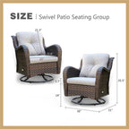 Linkwood Rocking Swivel Patio Chair with Cushions (Set of 2)