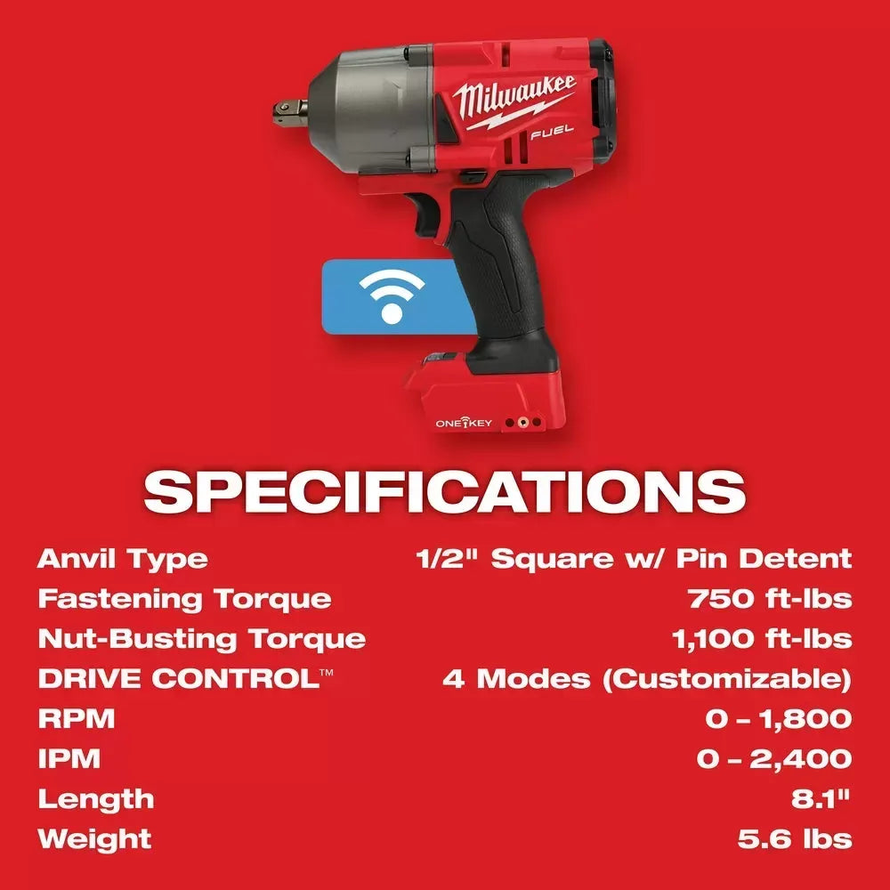 Milwaukee Pre-Sale 2862-22R M18 FUEL 18V 1/2" High Torque Impact Wrench Pin Detent Kit