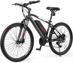 Electric Bike, 350W Powerful Motor with 13AH Removable Battery, Shimano 21 Speed, Up to 46 Miles Per Charge, 26 Inches Wheels, Mountain Electric Bicycle for Adults Black