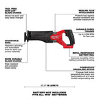 Milwaukee 2732-20 M18 FUEL 18V 7-1/4" Circular Saw w/ SAWZALL Reciprocating Saw