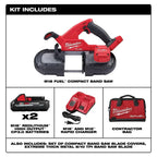 Milwaukee 2829-22 M18 FUEL 18V Lightweight Balanced Compact Band Saw Kit