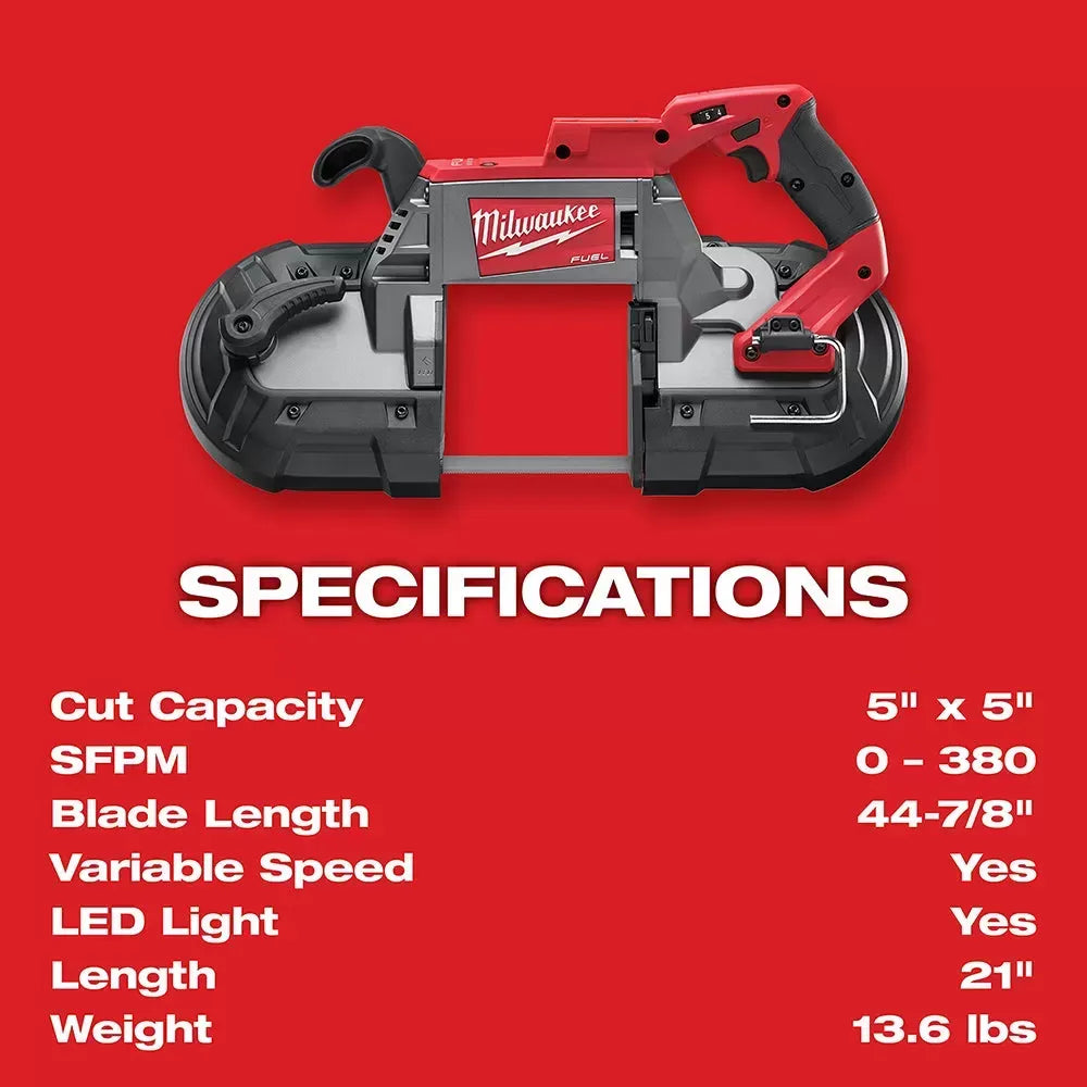 Milwaukee 2729-22 M18 FUEL 18V Deep Cut Band Saw Kit