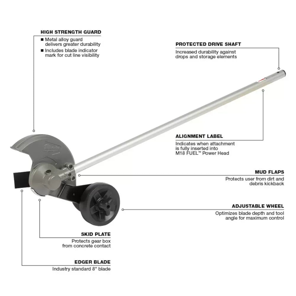 Milwaukee 49-16-2718 M18 FUEL 18V 8-Inch QUIK-LOK Edger Attachment