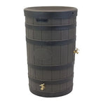 50 Gallon Rain Barrel - Decorative Stone Texture Rainwater Collection Barrel with Brass Spigots