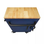 52-Inch 9-Drawer Mobile Workbench with Adjustable Height Wood Top, Heavy Duty Rolling Tool Cabinet