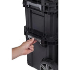 22-Inch Modular Rolling Tool Box System - 3-Piece Mobile Tool Cart with Toolbox & 12-Bin Organizer