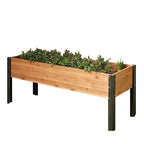 70 Inch Elevated Wooden Raised Garden Bed Planter Box - Outdoor Vegetable & Flower Gardening Bed