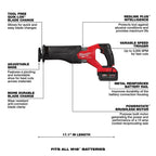 Milwaukee 2821-21FB M18 FUEL 18V SAWZALL Kit w/ M18 FORGE XC6.0 /Blades