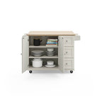 Kuhnhenn 53.5'' Wide Rolling Kitchen Cart with Solid Wood Top