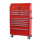 36 Inch 12 Drawer Tool Chest and Cabinet Combo - Rolling Steel Tool Storage Cabinet with Power Strip