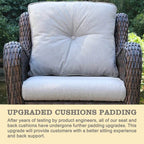 Linkwood Rocking Swivel Patio Chair with Cushions (Set of 2)