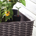31.7 Gallon Raised Garden Bed Planter - Resin Wicker Elevated Planter with Water Indicator