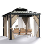3 Person Aluminum Garden Gazebo - Waterproof Outdoor Canopy with UV Protection