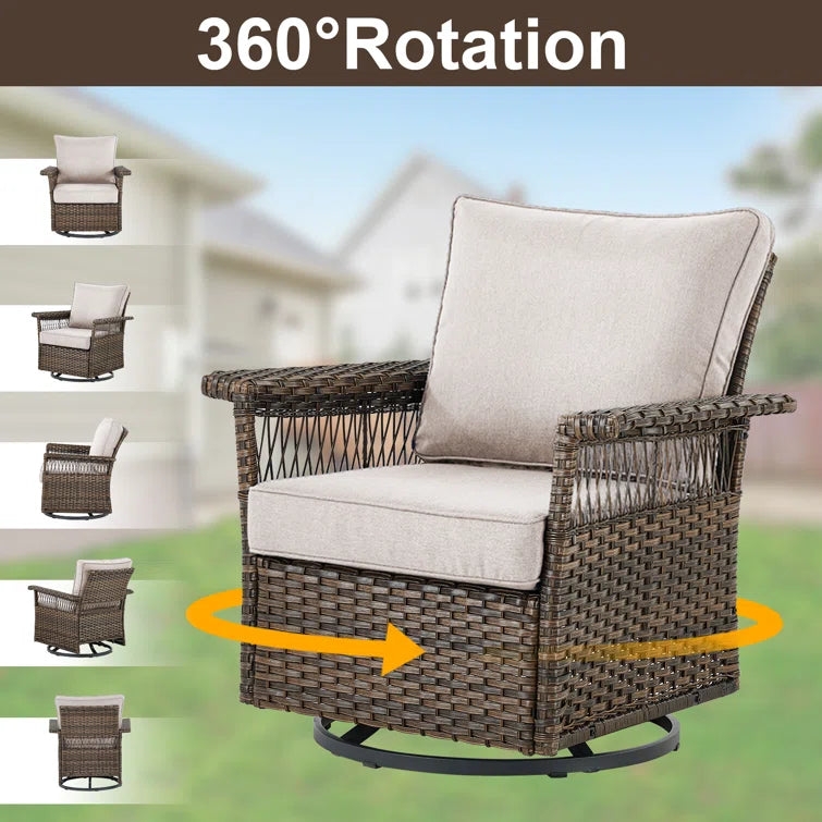 Swivel Patio Chair with Cushions