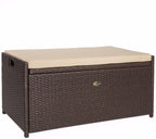 60 Gallon Outdoor Storage Bench - Waterproof Patio Deck Box with Side Handles