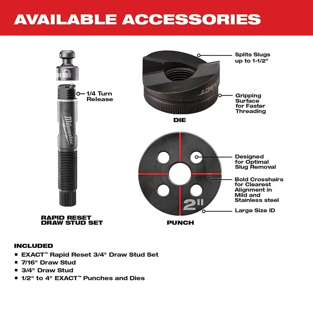 Milwaukee 2677-23 M18 18V 4-Inch 6-Ton Forcelogic Knockout Tool Kit