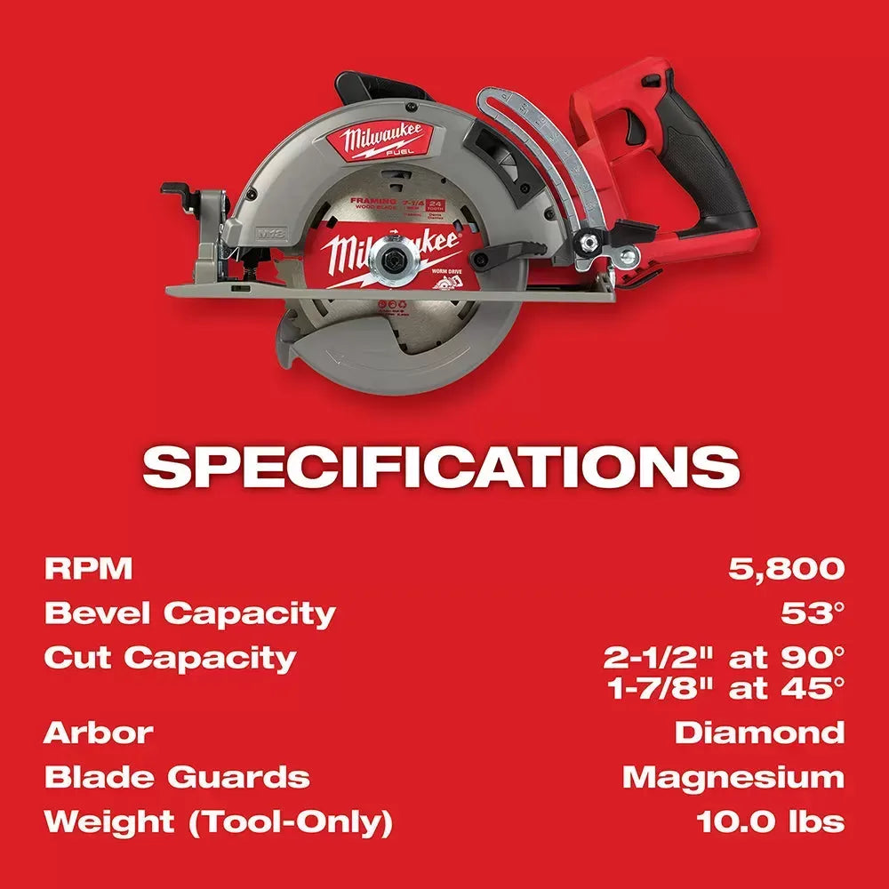 Milwaukee 2830-20SB M18 FUEL 18V 7-1/4" Circular Saw w/ 25 Circular Saw Blades