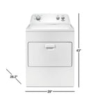 Top Load Electric Dryer with AutoDry System - Large Capacity Clothes Dryer with Wrinkle Shield & Hamper Door
