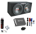 MTX Terminator Dual 12-Inch Loaded Subwoofer Enclosure with 1500W Monoblock Amplifier & 2-Farad Capacitor Kit