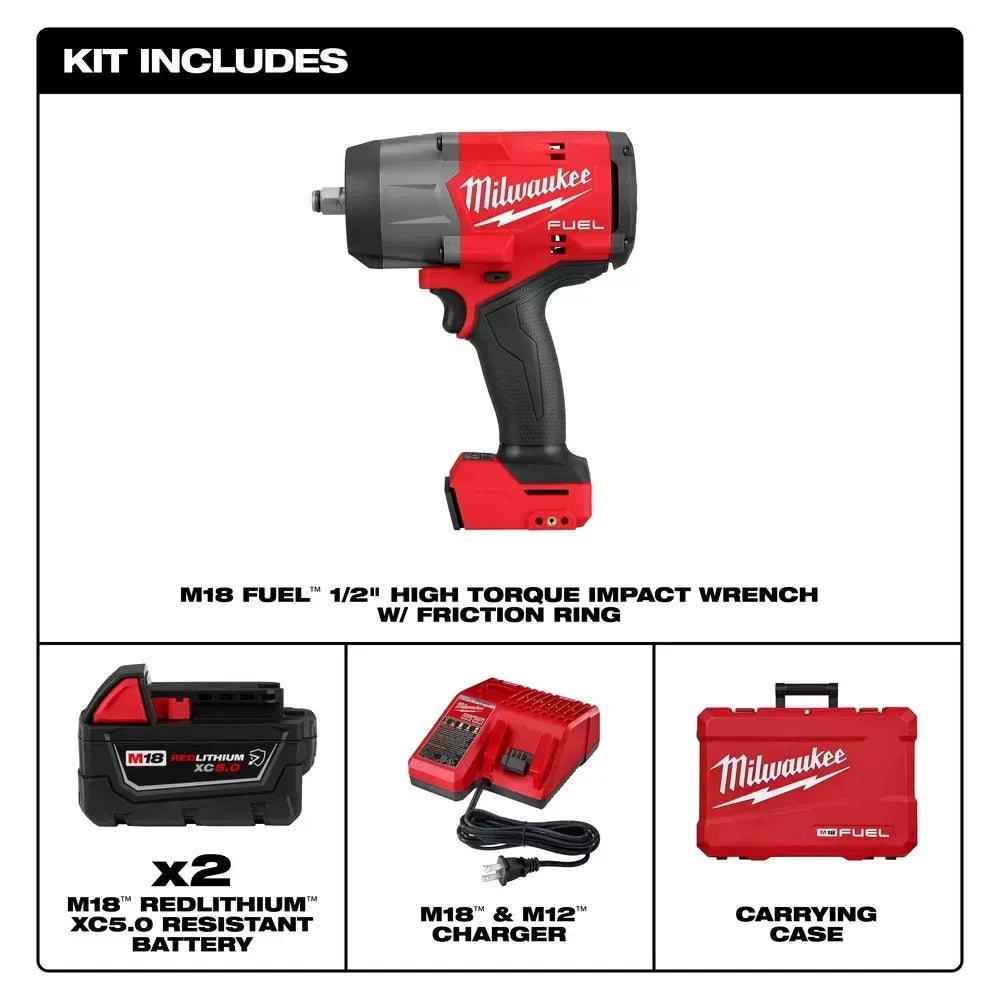Milwaukee Pre-Sale 2967-22 M18 FUEL 18V 1/2" High Torque Impact Wrench Friction Ring Kit