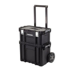 22-Inch Modular Rolling Tool Box System - 3-Piece Mobile Tool Cart with Toolbox & 12-Bin Organizer