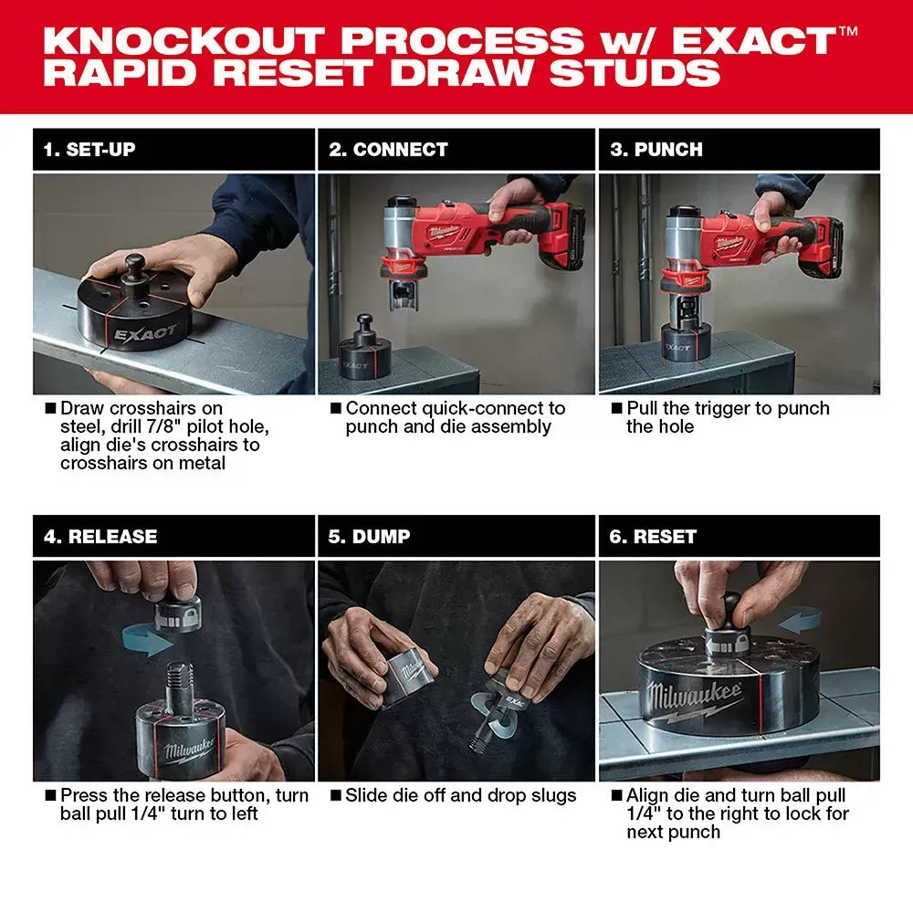 Milwaukee 2676-23 M18 18V 10 Ton Knockout Tool Kit 1/2" To 4"
