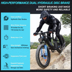 Electric Bike,750W Electric Bike for Adults BAFANG Motor 48V 15Ah Samsung Cell Battery Ebike, Fat Tire Electric Bicycles, 28MPH 35-80Miles Electric Mountain Bike, Shimano 7-Speed UL Certified