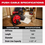 Milwaukee 2972-22 M18 18V 100’ Flexible Pipeline Inspection System Kit