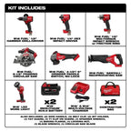 Milwaukee 3697-27 M18 FUEL 18V 7 Tool Cordless Lithium-Ion Combo Kit