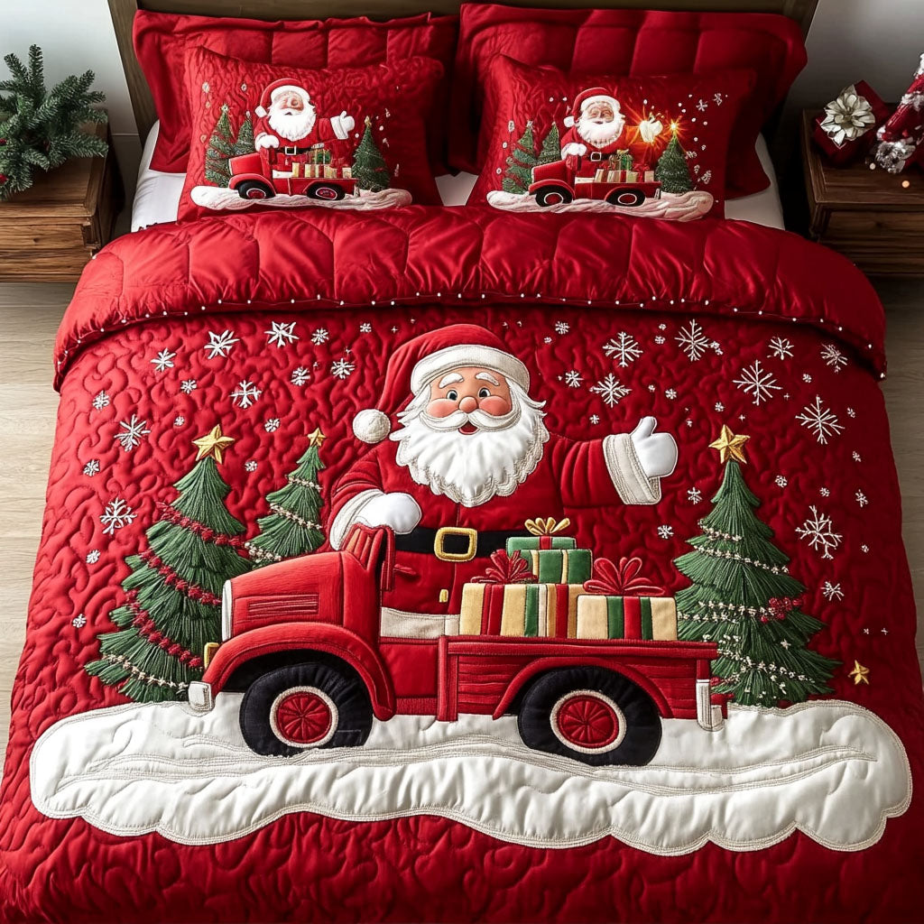 Jolly Holiday Express 3-Piece Quilted Bedding Set NCU0PT2196