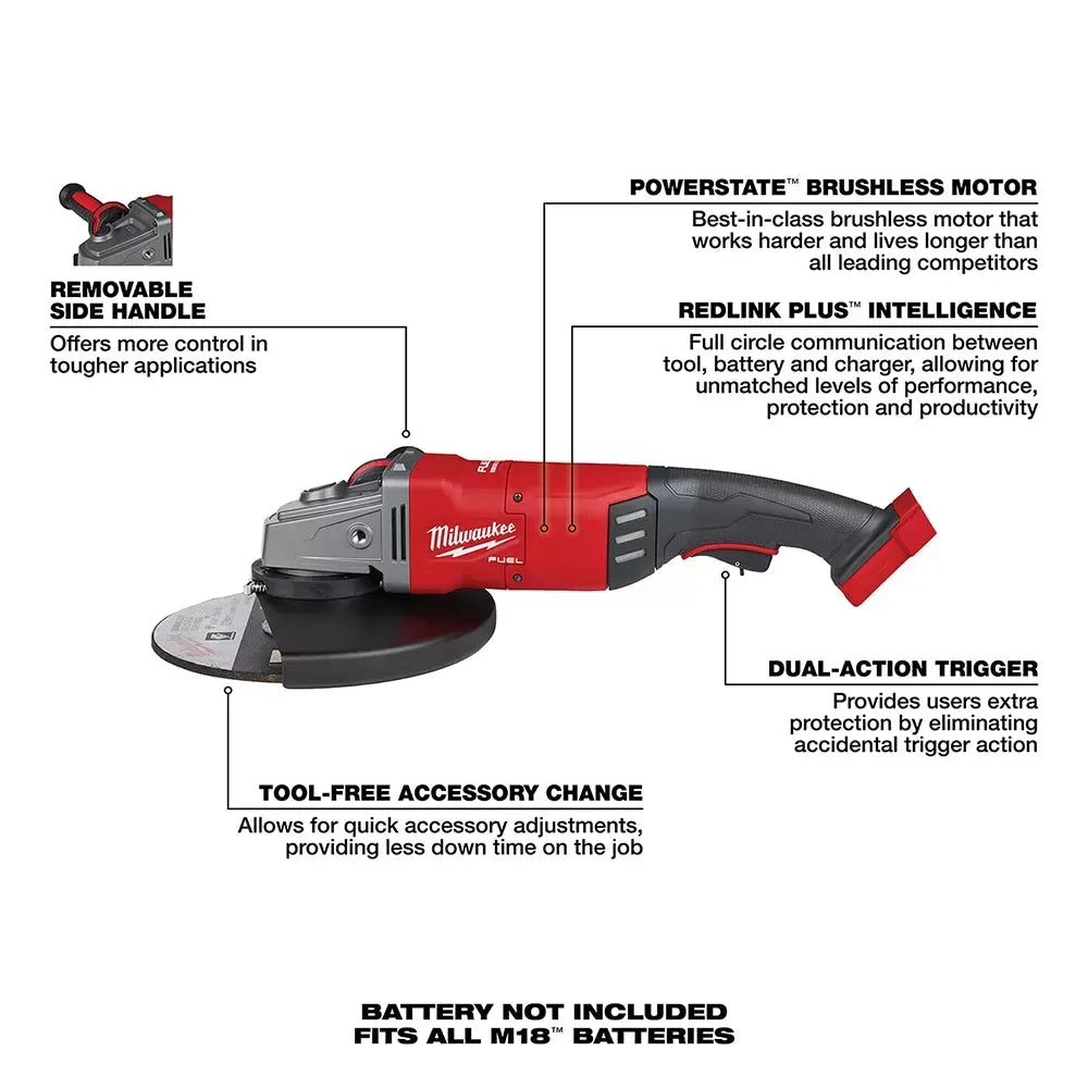 Milwaukee Pre-Sale 2785-20 M18 FUEL 18V 7/9-Inch Large Angle Grinder - Bare Tool