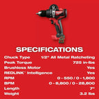 Milwaukee Pre-Sale 2902-20 M18 18V 1/2-Inch Brushless Hammer Drill - Bare Tool