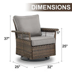 Swivel Patio Chair with Cushions